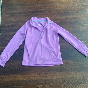 Kids large (10/12) active wear zip up, purple! Brand is all in motion